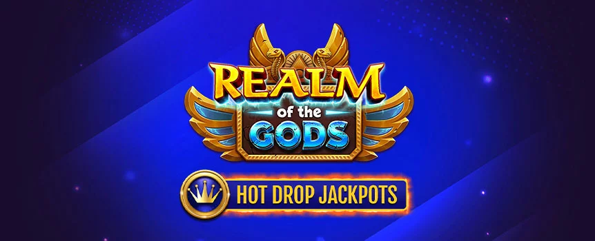 You can unlock ancient riches and boost the amount of your wins when you play the Realm of the Gods Hot Drop Jackpots online slot game at Joe Fortune.